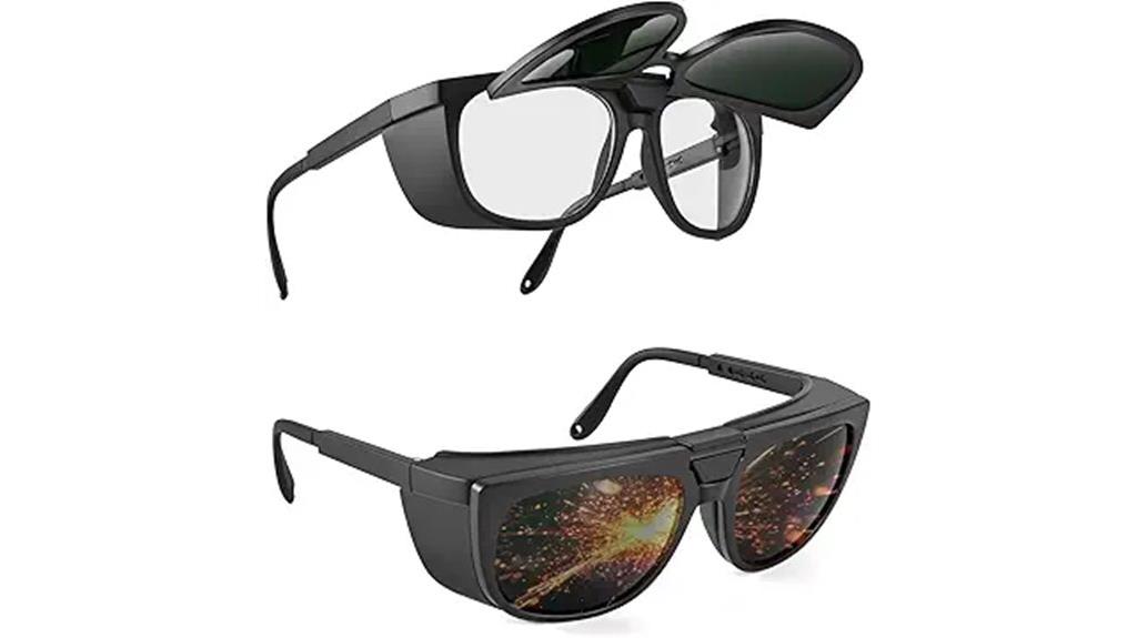 adjustable shade safety glasses