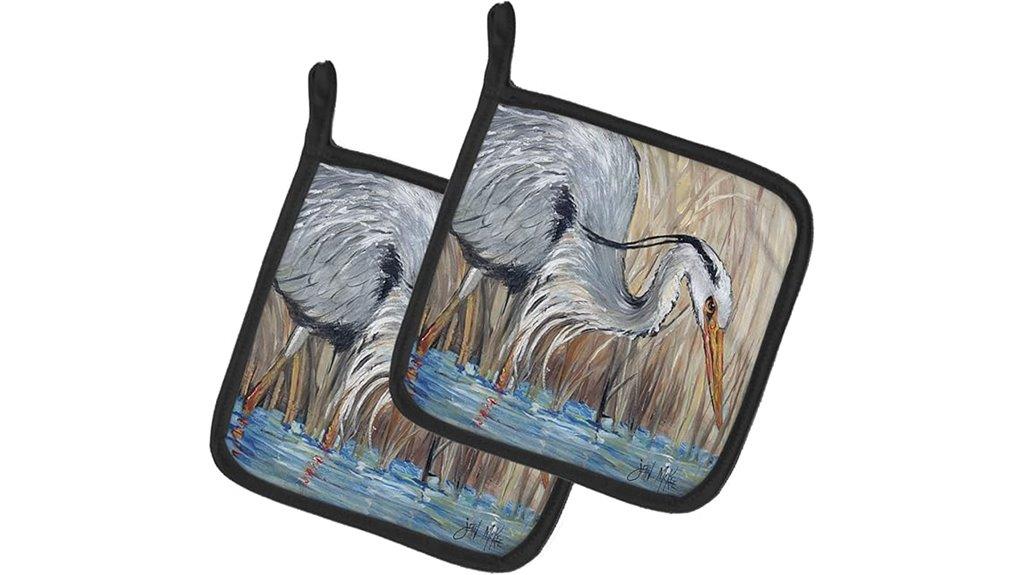 blue heron pot holders