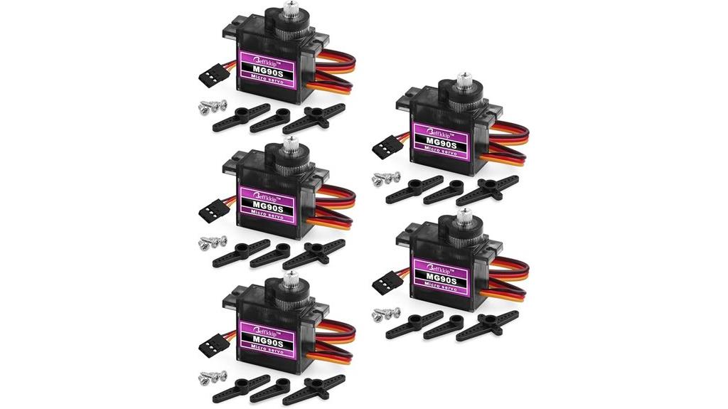 five mg90s servo motors