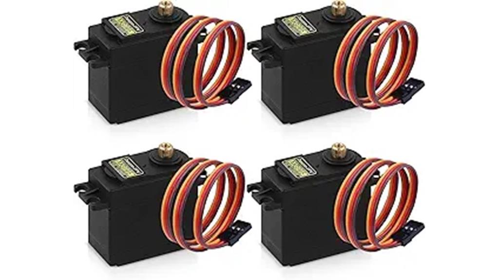 four micro servo motors