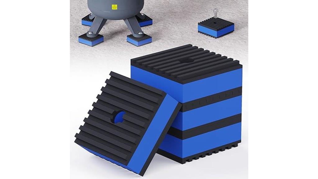 four pads for vibration damping