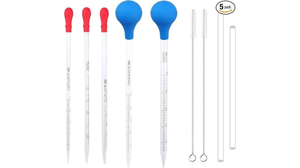 glass pipettes with bulbs