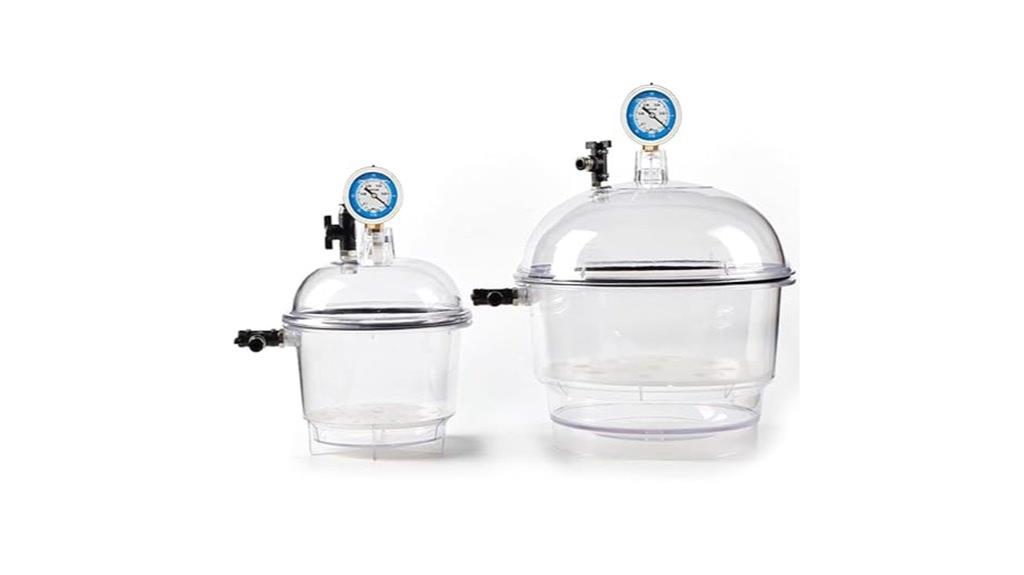 laboratory desiccator with valves