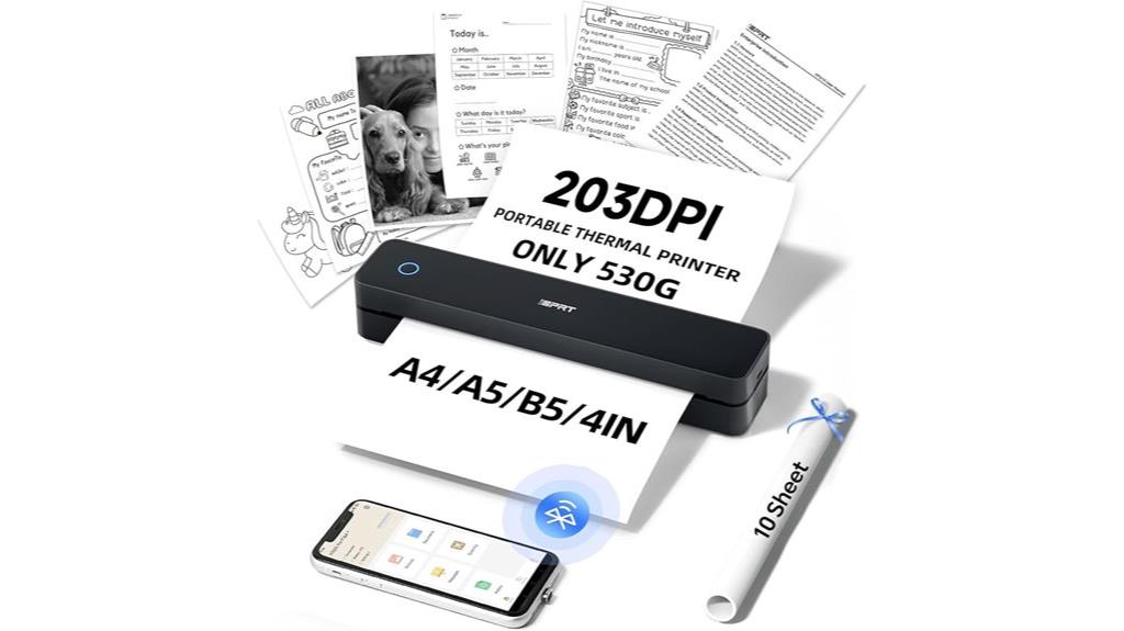 portable inkless travel printer