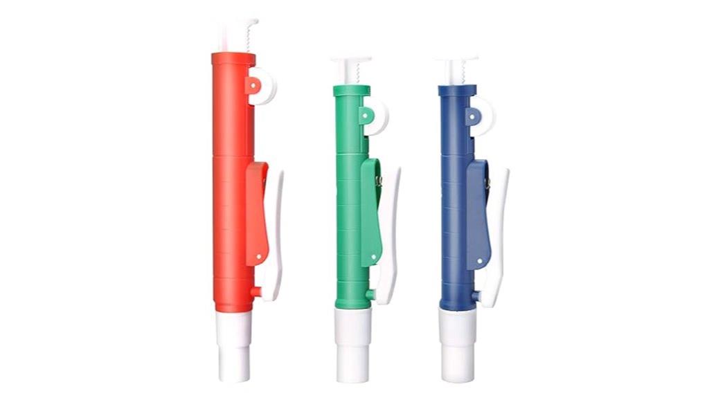 set of three pipettes