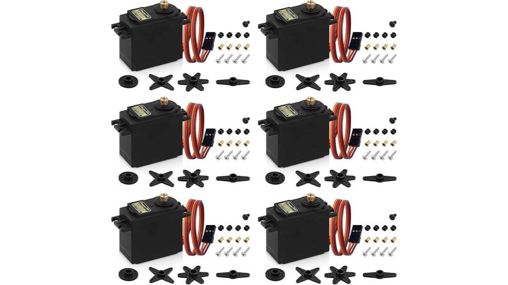 six mg995 servo set