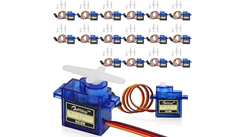 sixteen sg90 micro servos