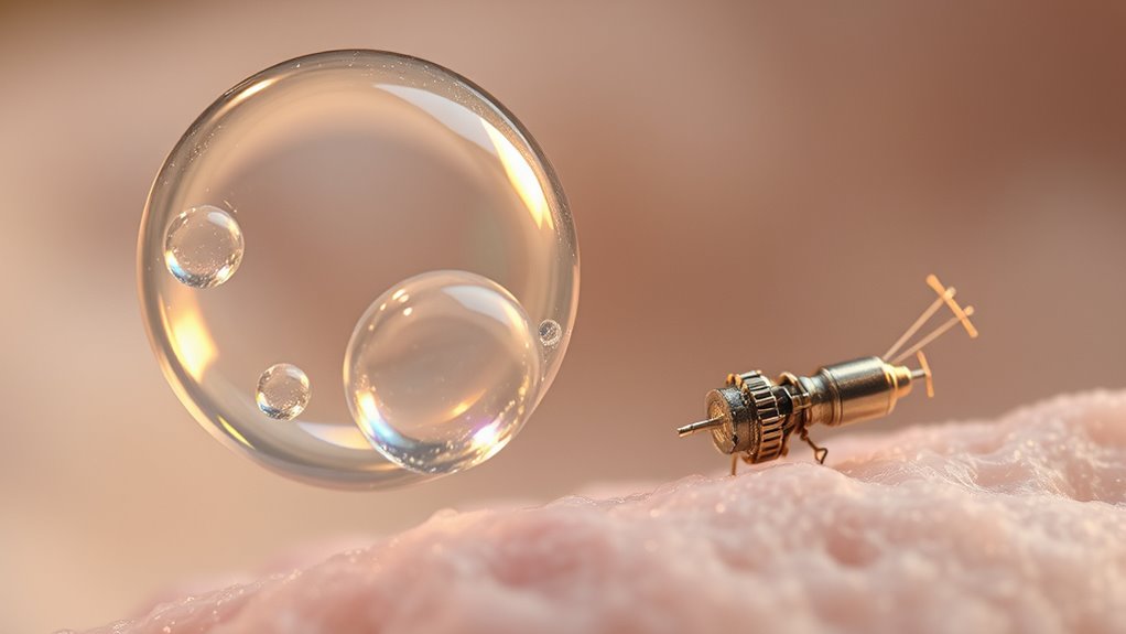 tiny gas filled therapeutic carriers