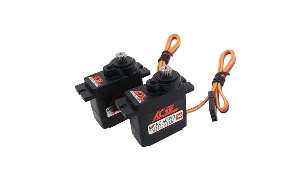 two micro rc servo motors