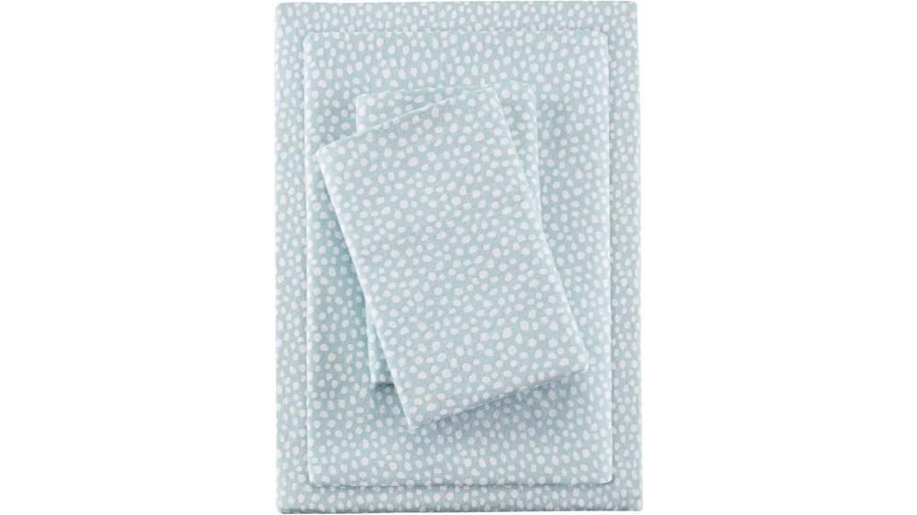 full aqua dot flannel sheets
