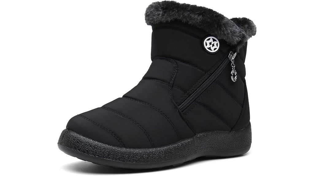 fur lined winter snow boots