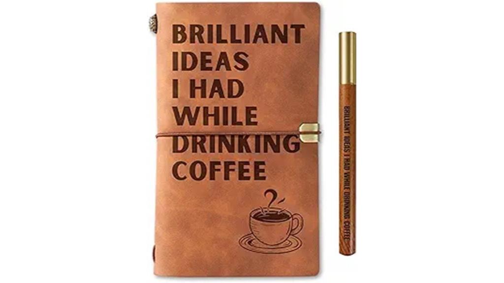 leather coffee travel notebook