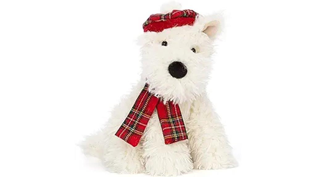 winter scotty dog plush