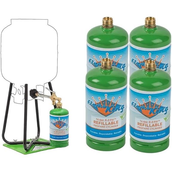 Flame King 1LB Refillable Propane Cylinder with Refill Kit