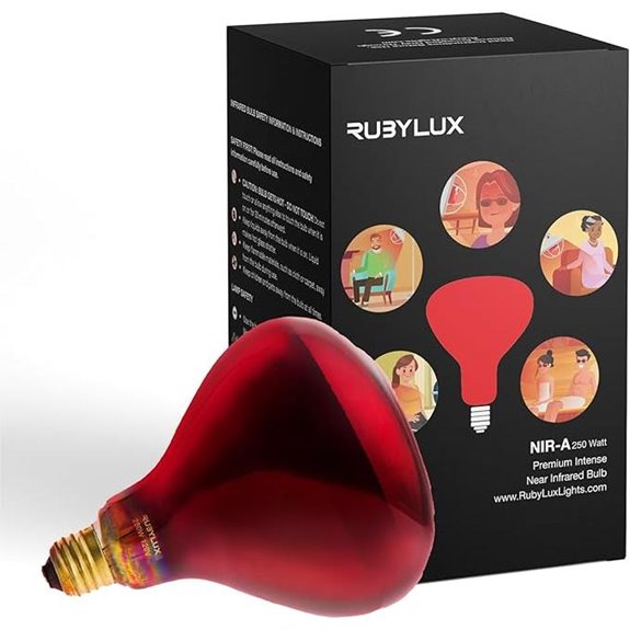 RubyLux NIR-A Near Infrared Bulb Grade A - 250W Red 1 Count
