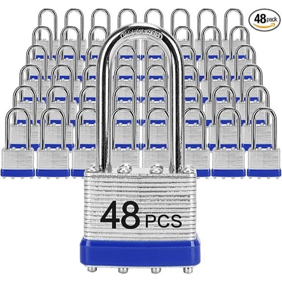 LQYN 48-Piece Same Key Laminated Padlocks