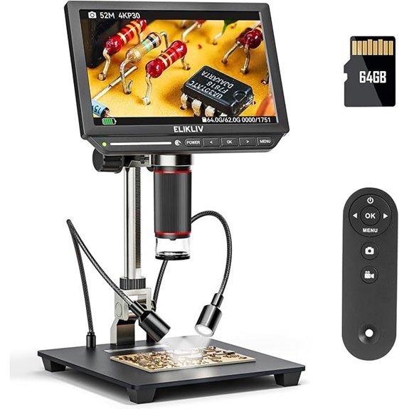 Elikliv EM4K 8 4K Digital Microscope with Stand