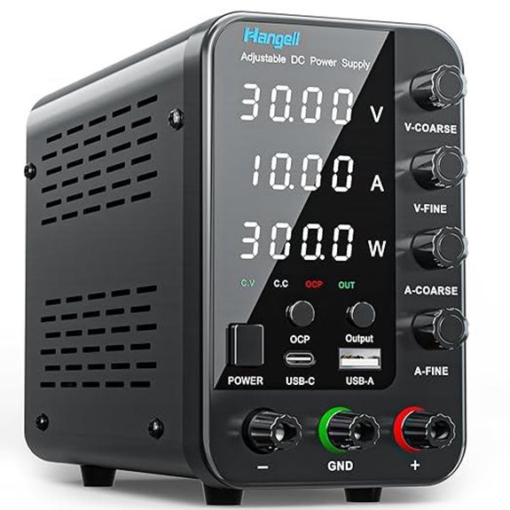 DC Power Supply Variable 30V 10A with USB Quick-Charge