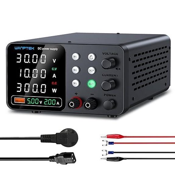 DC Variable Power Supply 30V 10A with USB Charging