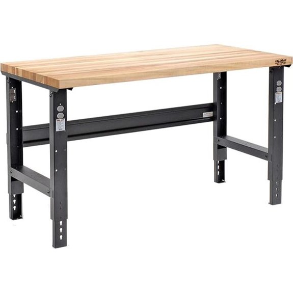Global Industrial Adjustable Workbench with Birch Top