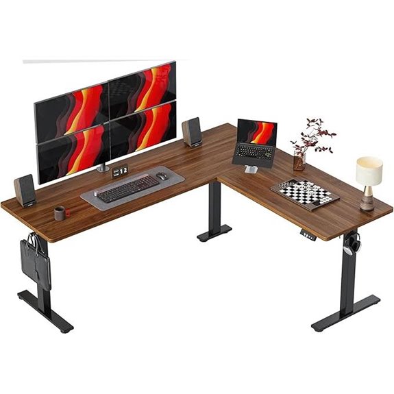TIQLAB Adjustable Height L Shaped Standing Desk