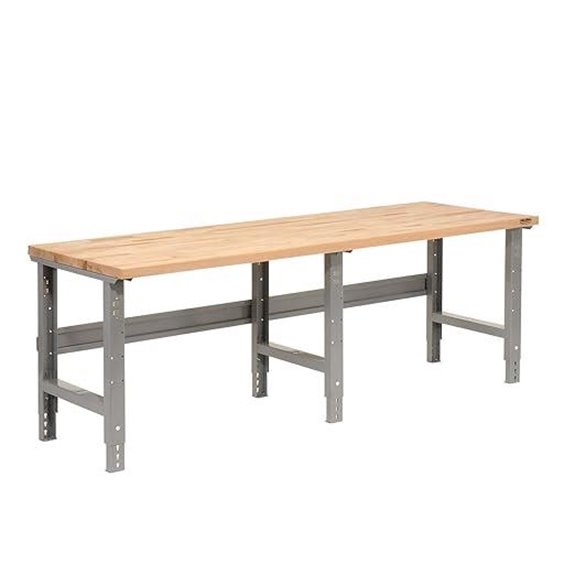Adjustable Workbench with Maple Top 96W x 36D