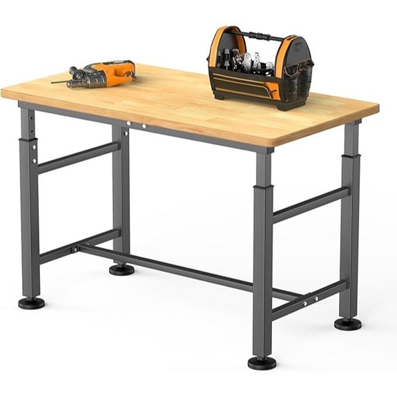 TORACK Adjustable Workbench with Rubberwood Top