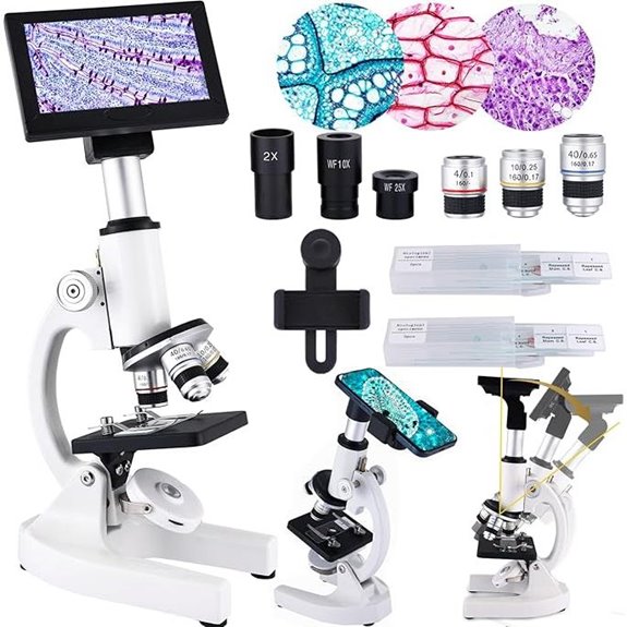 Microscope 40X-2500X with Display and LED Light