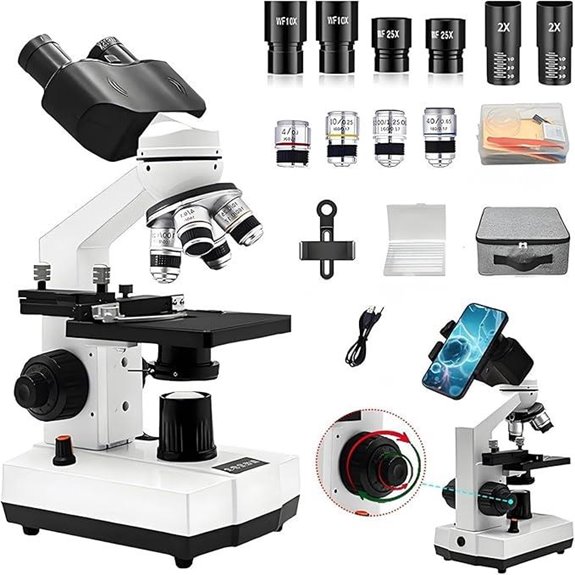 Microscope for Adults with Dual LED Lighting