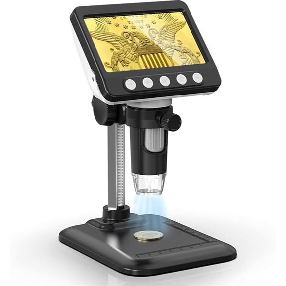 Coin Microscope with 4.3 LCD 1080P LED Lights