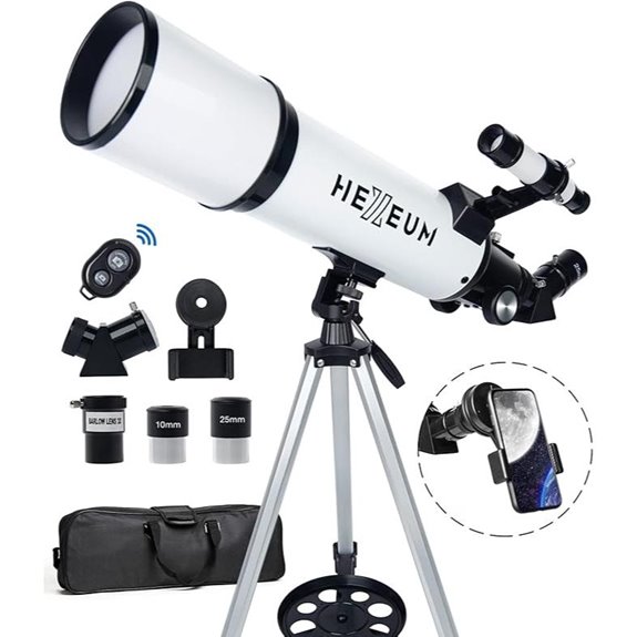Portable 80mm Astronomical Refracting Telescope with Tripod