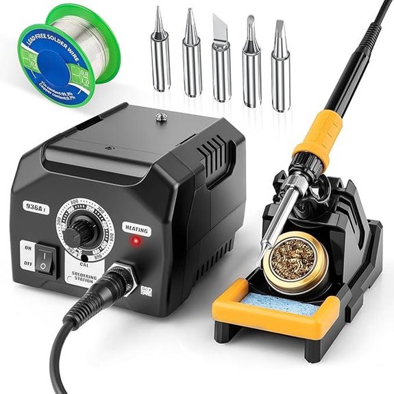 Upgraded Soldering Station Kit with Tips and Sturdy Build