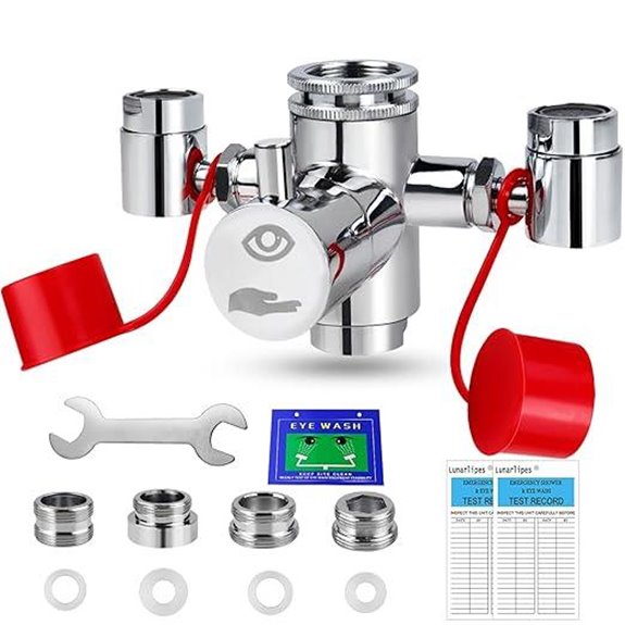 Faucet Mount Eyewash Station Kit with Adapters