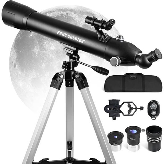 FREE SOLDIER 90mm Refractor Telescope with Smartphone Adapter