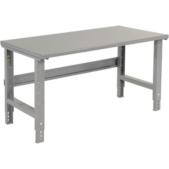 Industrial Adjustable Height Workbench 48 Gray Steel