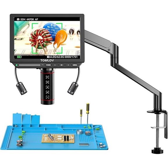 TOMLOV 4K Digital Microscope with Flex Arm