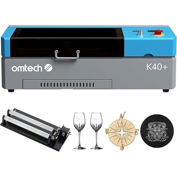 OMTech K40+ CO2 Laser Engraver with Rotary Axis