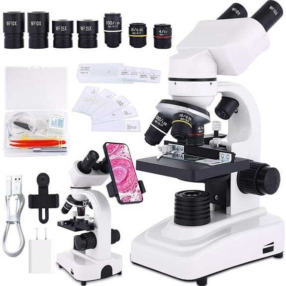 Binocular Microscope for Kids & Adults with Slides