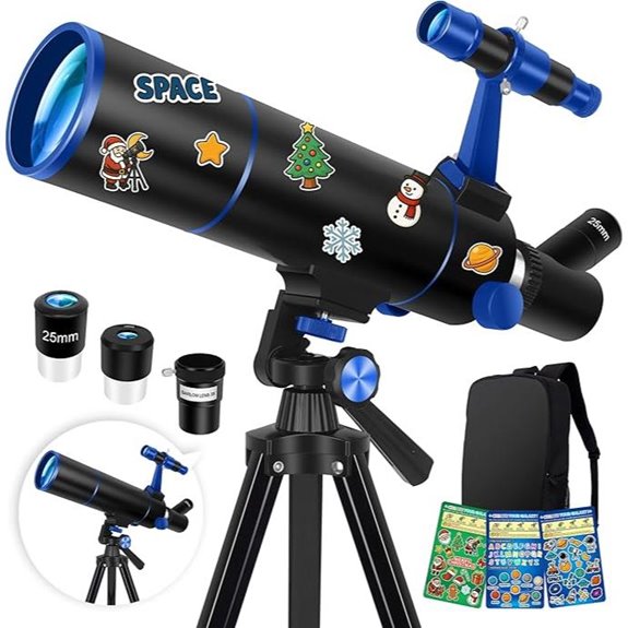 Hawkko 80mm Portable Refractor Telescope for Astronomy