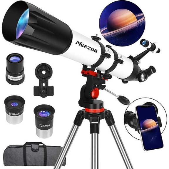 High-Powered 90mm Refractor Telescope with Tripod & Accessories