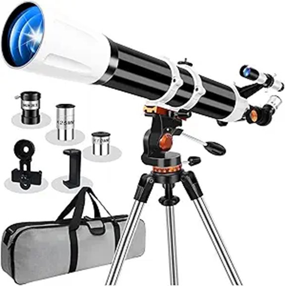 High Power 90mm Refractor Telescope with Mount and Accessories