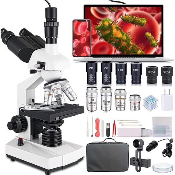 Research Grade Compound Trinocular Microscope with USB Camera