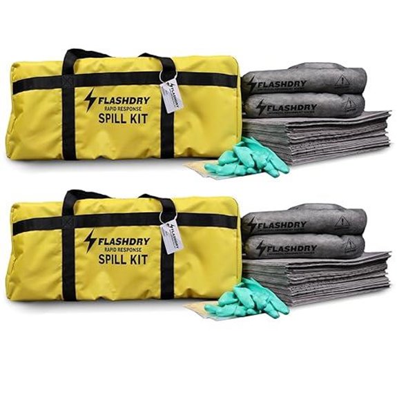 Flashdry Spill Kit Set with Absorbent Pads & Gloves