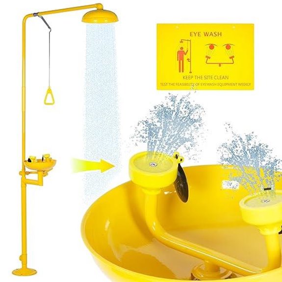 Lukar Emergency Shower & Eye Wash Station Stainless Steel Stainless Steel