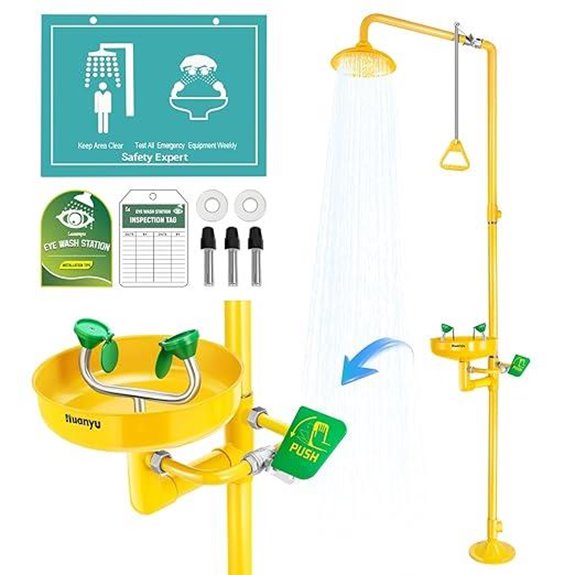 Huanyu Emergency Shower & Eyewash Station Stainless Steel