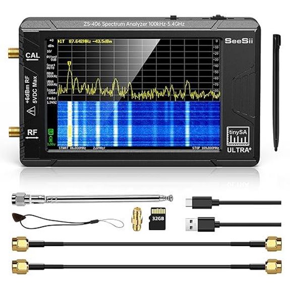SeeSii TinySA Ultra+ Spectrum Analyzer (4.0 Inch 100kHz-5.4GHz)