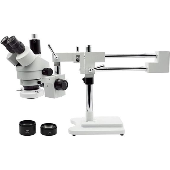 Trinocular Stereo Zoom Microscope with LED Ring Light