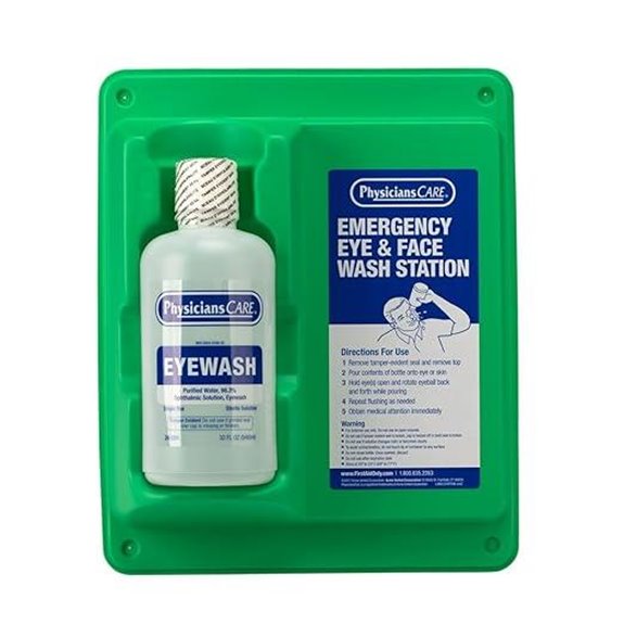 PhysiciansCare Wall-Mountable Eyewash Station with Solution