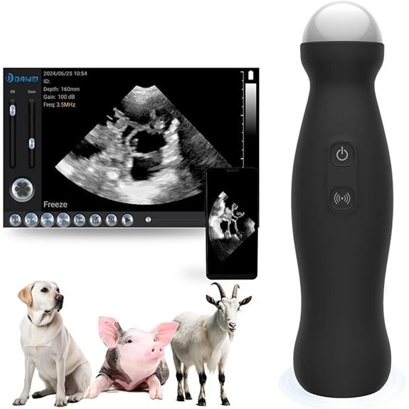Portable Veterinary Ultrasound Scanner with Wireless Probe