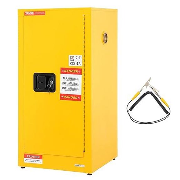 Vevor Flammable Safety Cabinet 18x18x35 Steel Yellow